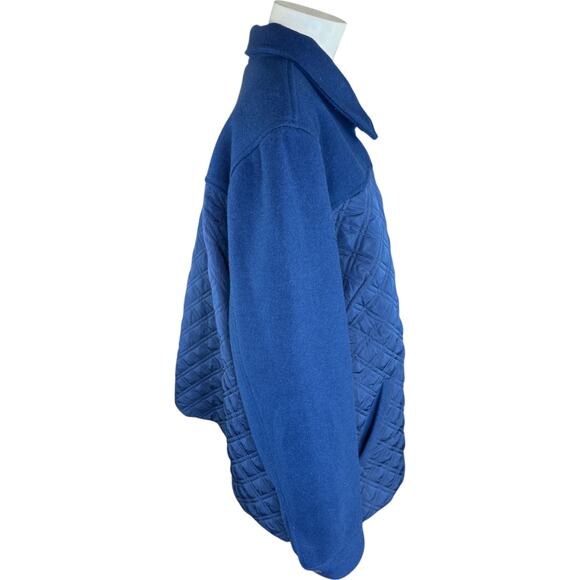 Isaac Mizrahi Live! Estate Mixed Media Quilted Barn Jacket Dark Navy X-Large - Picture 9 of 16